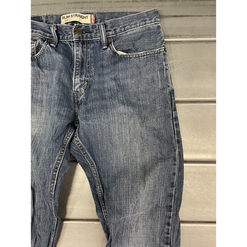 VTG Levis 514 Jeans Mens 31X32 Blue Medium Wash Denim Slim Straight 100% Cotton - Picture 4 of 16